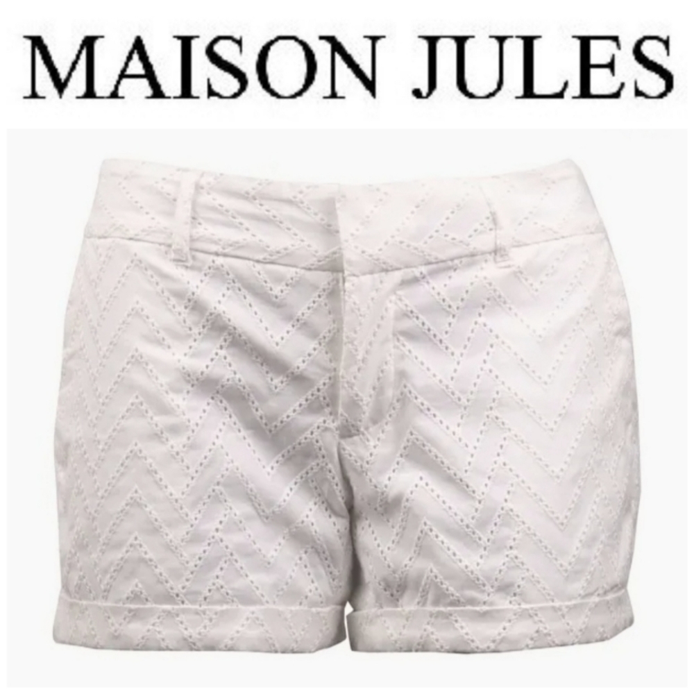 ☁️ Maison Jules White Eyelet Shorts Size 10